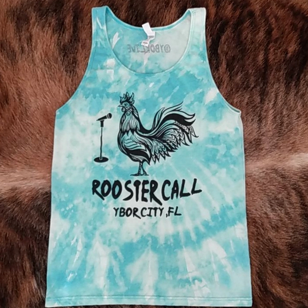 Women's Bleach Dye Rooster Call Tank Top